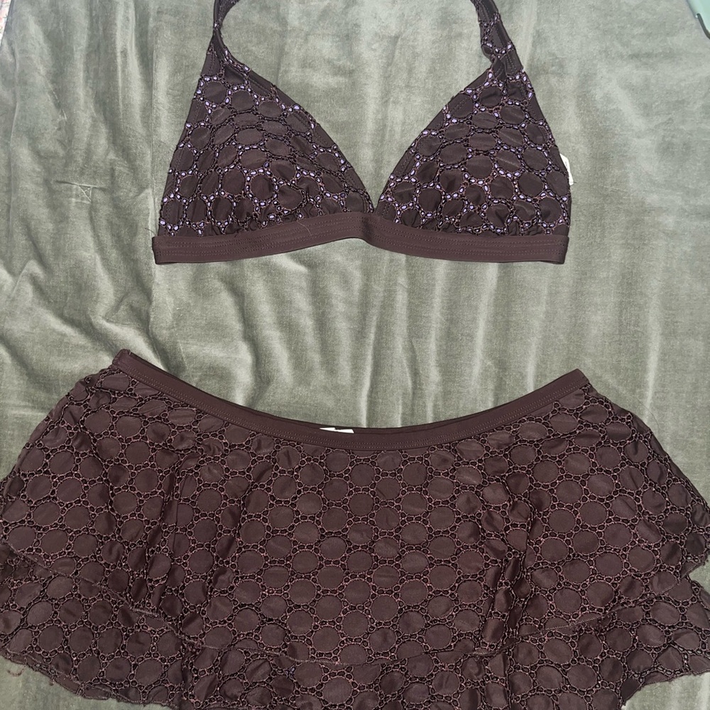 Isaac Mizrahi Brown Lace Bikini